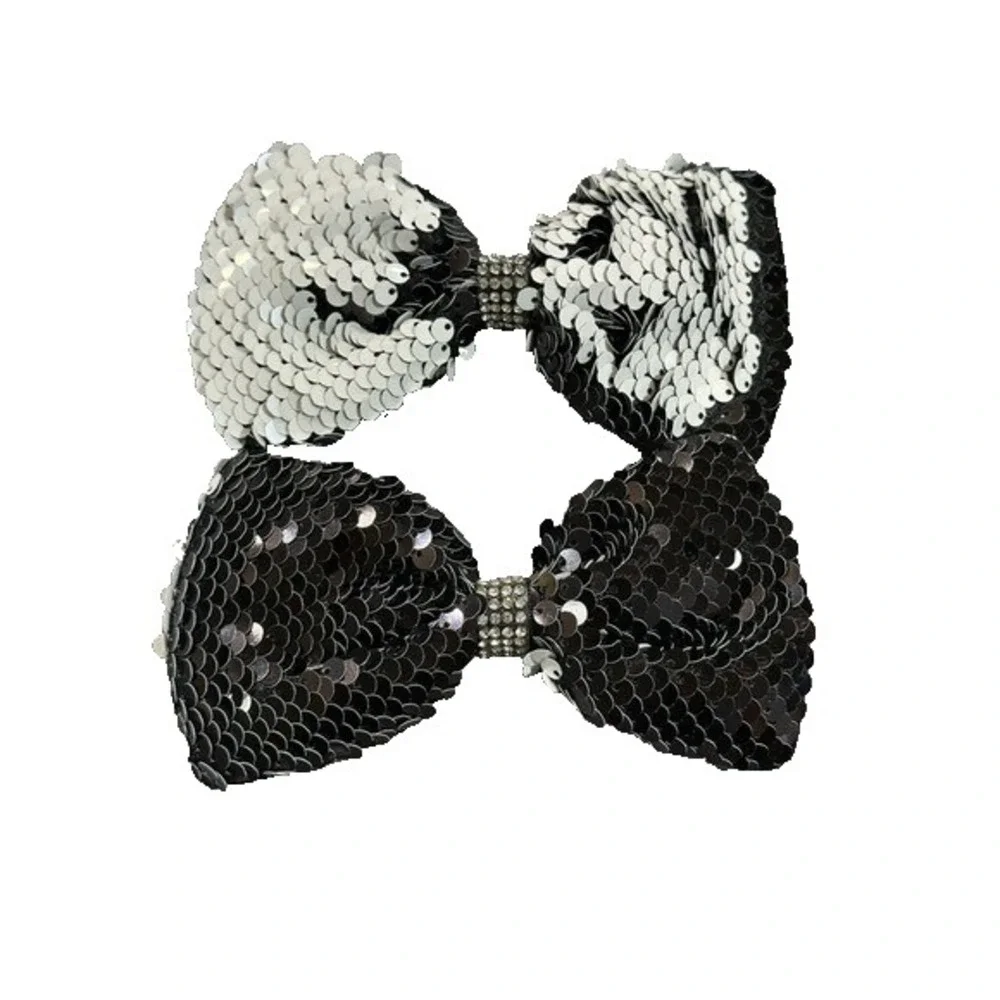 NEW Hair Accessories Bow Clips set of 2 black white‎